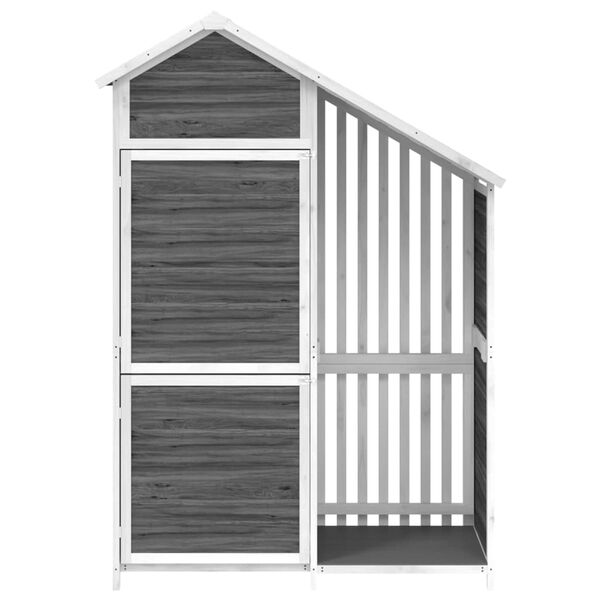 vidaXL Garden Tool Shed Grey 120x53.5x170 cm Solid Wood Pine