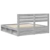 vidaXL Bed Frame Grey Sonoma 200 x 200 cm Solid Pine Wood
