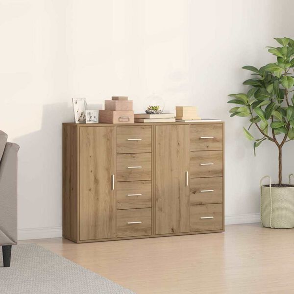 vidaXL Sideboards 2 pcs Artisan oak 60 x 31 x 84 cm Engineered wood