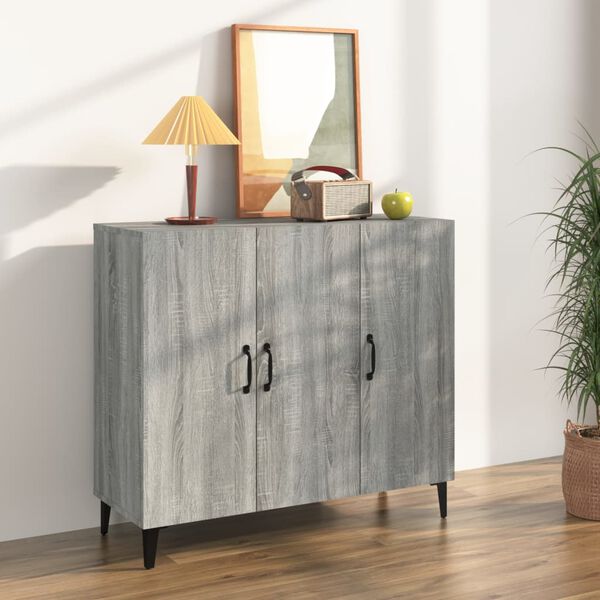 vidaXL Sideboard Grey Sonoma 90x34x80 cm Engineered Wood