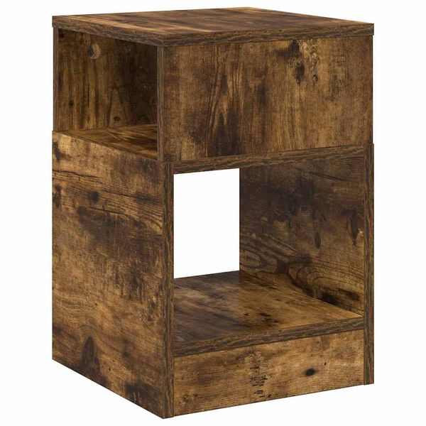 vidaXL End Table Smoked Oak 30.5 x 30 x 45 cm Engineered Wood