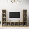vidaXL TV Cabinets 3 pcs Sonoma Oak 142.5x35x36.5 cm Engineered Wood