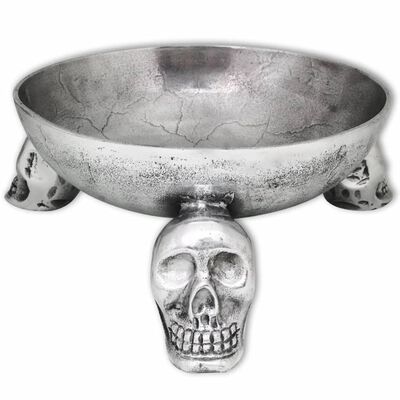 vidaXL Fruit Basket with Skull Feet Aluminium Silver