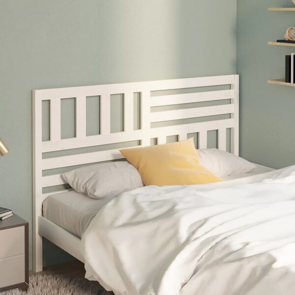 vidaXL Bed Headboard White 156x4x100 cm Solid Wood Pine
