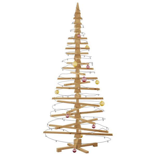 vidaXL Wooden Christmas Tree with Stand Brown 210 cm Solid pine wood