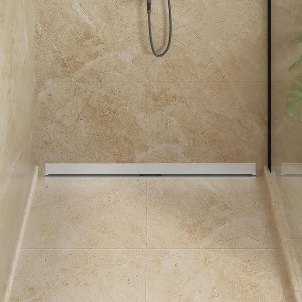 vidaXL Wall Mounted Shower Drain Silver 100 cm Stainless Steel 304