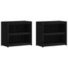 vidaXL Outdoor Kitchen Cabinets 2 pcs Black Solid Wood Pine