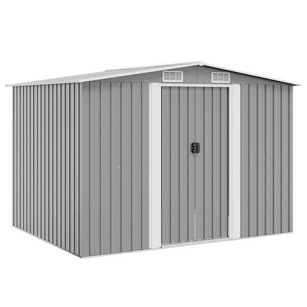 vidaXL Garden Storage Shed Grey Metal 257x205x178 cm