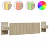 vidaXL Bed Headboard with Cabinets Sonoma Oak 240 cm Engineered Wood