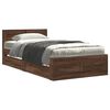 vidaXL Bed Frame with Headboard without Mattress Brown Oak 90x200 cm