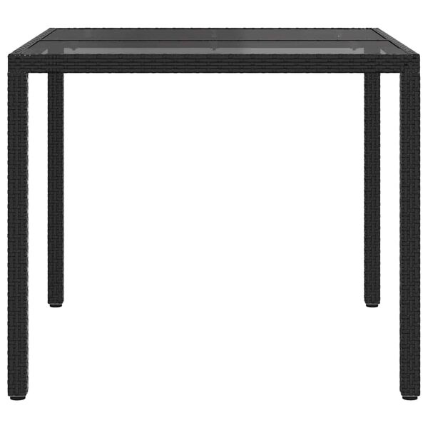 vidaXL Garden Dining Table Black 90 x 90 x 75 cm Poly rattan