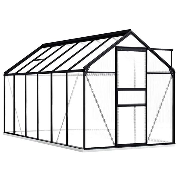 vidaXL Greenhouse with Base Frame Anthracite Aluminium 7.03 m²