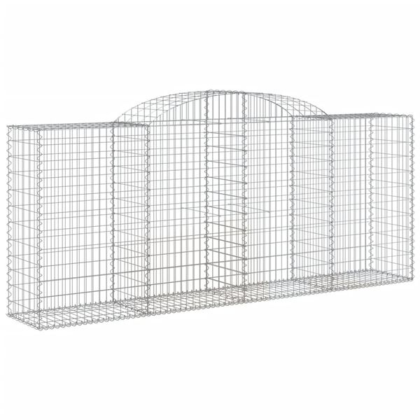 vidaXL Arched Gabion Baskets 12 pcs 300x50x120/140 cm Galvanised Iron