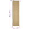 vidaXL Sisal Rug for Scratching Post 66x250 cm