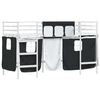 vidaXL Kids'Loft Bed Frame with Curtains White and Black 75 x 190 cm