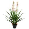 vidaXL Artificial Cymbidium Orchid Plant with Pot 100 cm Green
