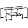 vidaXL Coffee Table with Transparent Glass Top 98.5x50x45 cm Steel