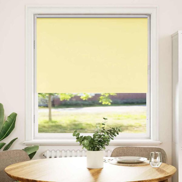 vidaXL Roller Blind Blackout Yellow 95x130 cm Fabric Width 90.7 cm Polyester