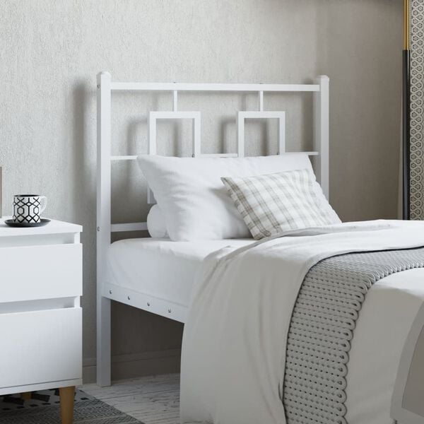 vidaXL Metal Replace Headboard White 75 cm