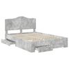 vidaXL Bed Frame Concrete Grey 150 x 200 cm Engineered Wood