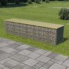vidaXL Gabion Bench 180 cm Galvanised Steel and Pinewood