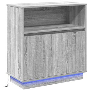 vidaXL LED Sideboard Grey Sonoma 71 x 34.5 x 75 cm Engineered Wood