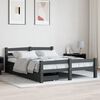 vidaXL Bed Frame without Mattress Dark Grey Solid Pinewood 140x200 cm (322092+321990)