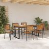 vidaXL Garden Dining Set 7 pcs Black and Brown Poly Rattan