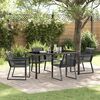 vidaXL Garden Dining Set 5 pcs Black Powder-Coated Steel