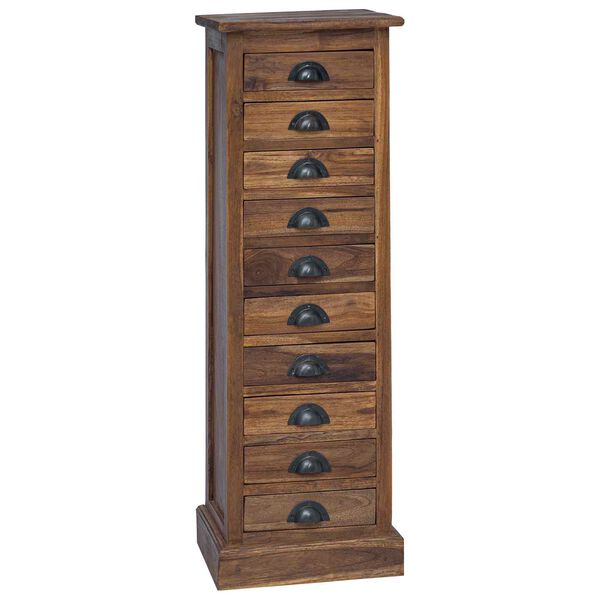 vidaXL Chest of Drawers Brown 35 x 30 x 110 cm Solid Teak Wood