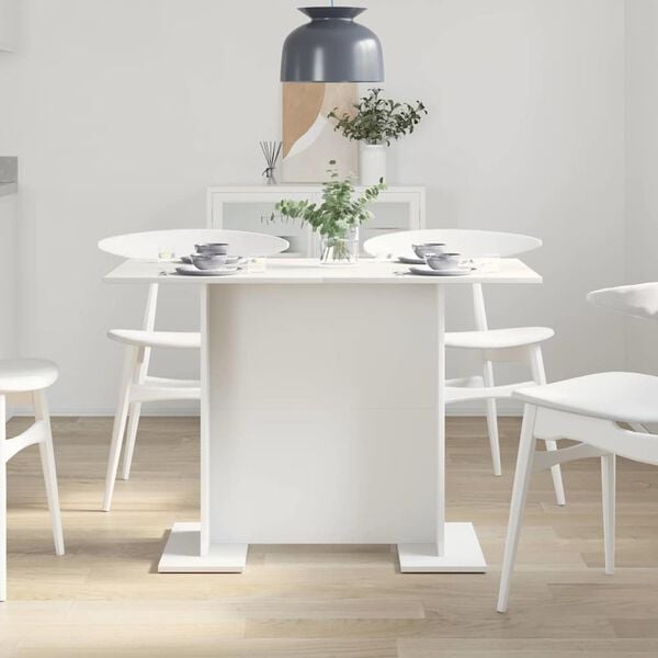 vidaXL Dining Table White 110x60x75 cm Engineered Wood