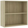 vidaXL Bookcase Sonoma Oak 80x30x76,5 cm Engineered Wood
