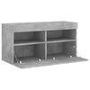 vidaXL TV Wall Cabinet with LED Lights Concrete Grey 80x30x40 cm
