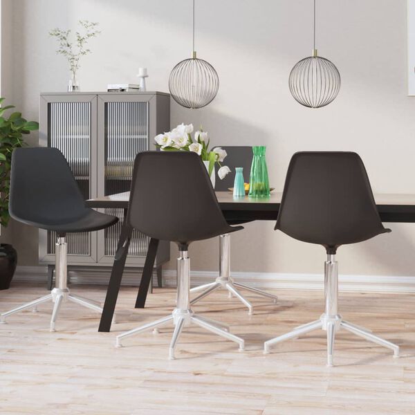vidaXL Swivel Dining Chairs 4 pcs Light Grey PP