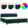 vidaXL Box Spring Bed with Mattress&LED Dark Green 200x200cm Velvet