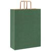 vidaXL Paper Bags 250 pcs with Handles Green 32x12x42 cm