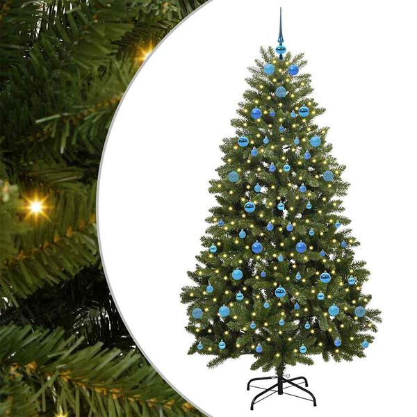 vidaXL Artificial Christmas Tree Green 210 cm PVC and Metal