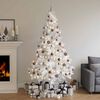 vidaXL Artificial Half Pre-lit Christmas Tree with Ball Set White 210 cm