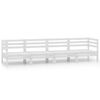 vidaXL 4 Piece Garden Lounge Set White Solid Pinewood