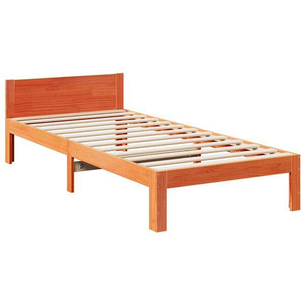 vidaXL Family Bed Frame No Mattress Wax Brown 270x200 cm Solid Wood Pine