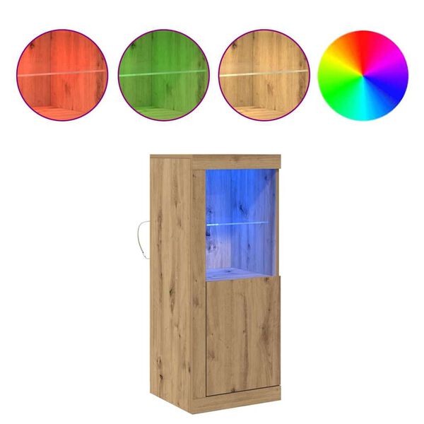 vidaXL LED Sideboard Brown 41 x 37 x 100 cm Engineered Wood