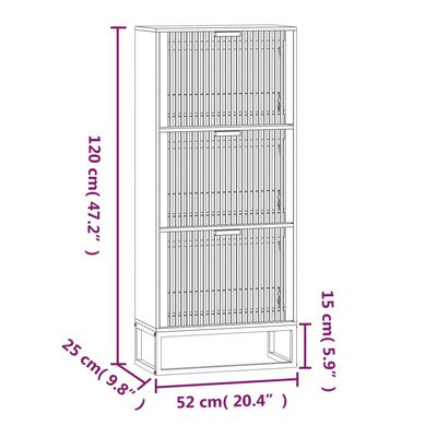 vidaXL Shoe Cabinet White 52x25x120 cm Engineered Wood