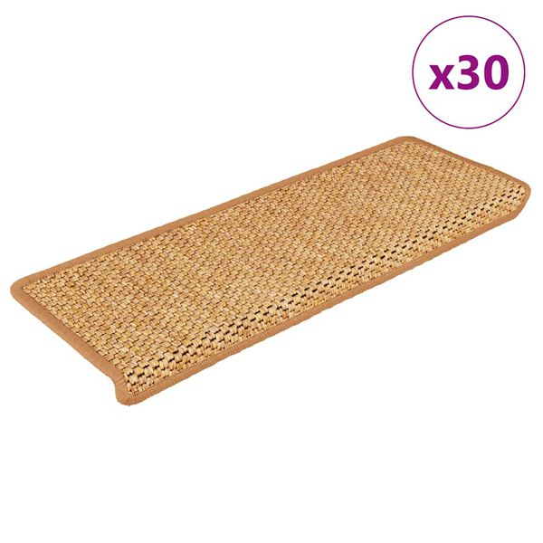 vidaXL Stair Mats Self-adhesive Sisal-Look 30 pcs 65x21x4 cm Sisal