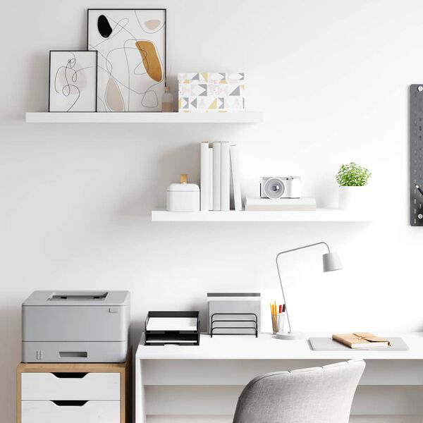 vidaXL Floating Wall Shelves 2 pcs White 90x23.5x3.8 cm MDF