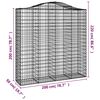 vidaXL Arched Gabion Baskets 4 pcs 200x50x200/220 cm Galvanised Iron