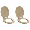 vidaXL Toilet Seat 2 pcs Light Bamboo Color 44 x 38 cm MDF board