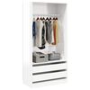 vidaXL Wardrobe High Gloss White 100x50x200 cm Engineered Wood
