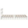 vidaXL Bed Frame without Mattress White 150x200 cm King Size Solid Wood Pine