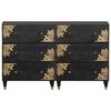 vidaXL Sideboard 2 pcs Black 60 x 33 x 75 cm Solid Mango Wood