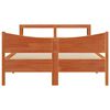 vidaXL Bed Frame with Headboard Wax Brown 150x200 cm King Size Solid Wood Pine